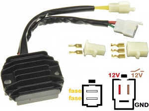 CARR071 - Yamaha XT Voltage regulator rectifier (SH522G-12, SH222) CARR071 - Yamaha XT Voltage regulator rectifier (SH522G-12, SH222)