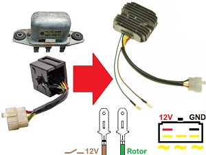 CARR241 - Honda CB MOSFET Voltage regulator rectifier rotor1
