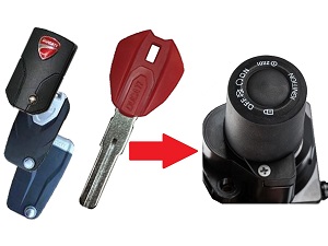 Ducati Multistrada Diavel keyless handsfree systeem sleutels FOB verloren chip programmeren