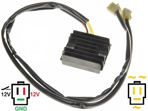 CARR101NX-LI - Honda NX250 MOSFET Spanningsregelaar gelijkrichter Lithium-Ion - LiFePO4 LFP CARR101NX-LI - Honda NX250 MOSFET Spanningsregelaar gelijkrichter Lithium-Ion - LiFePO4 LFP