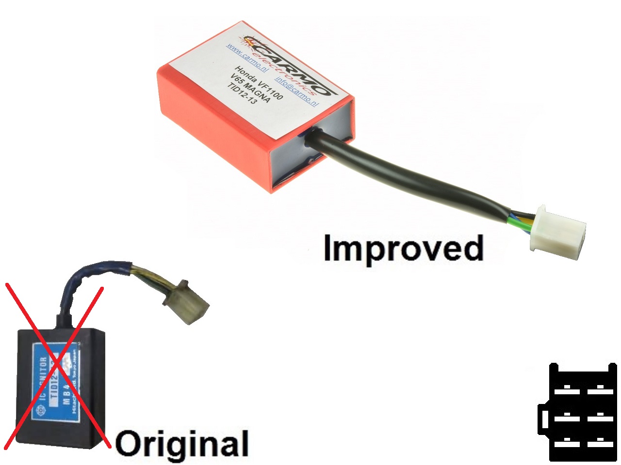 Honda VF1100 V65 Magna CDI unit ECU ontsteking (MB4, TID12-13)