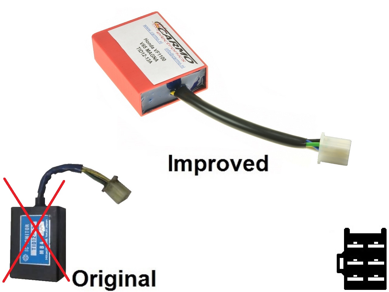 Honda VF1100 V65 Magna CDI unit ECU ontsteking (MB4, TID12-13A)