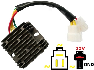 CARR204-Hy - Hyosung GT650R GT650 GV650 GV700 ST7 GT650S MOSFET Spanningsregelaar gelijkrichter - Lithium Ion