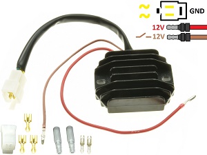 CARR511Z - Kawasaki Z250 Z440 Z650 z750 - 2 fase MOSFET Spanningsregelaar gelijkrichter SH221-12