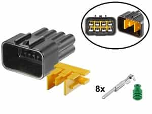 RFW-8P090-M set - Male motorbike connector 8 pole