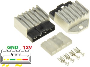 Shindengen SH653-12, SH635-12, SH610-12, SH636A-12, SH580-12 Spanningsregelaar gelijkrichter + stekker compleet Shindengen SH653-12, SH635-12, SH610-12, SH636A-12, SH580-12 Spanningsregelaar gelijkrichter + stekker compleet