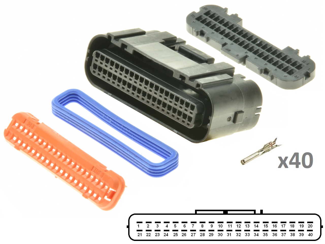 Kawasaki Suzuki Yamaha 40 voudige ECU CDI ECM motorfiets stekker aansluiting