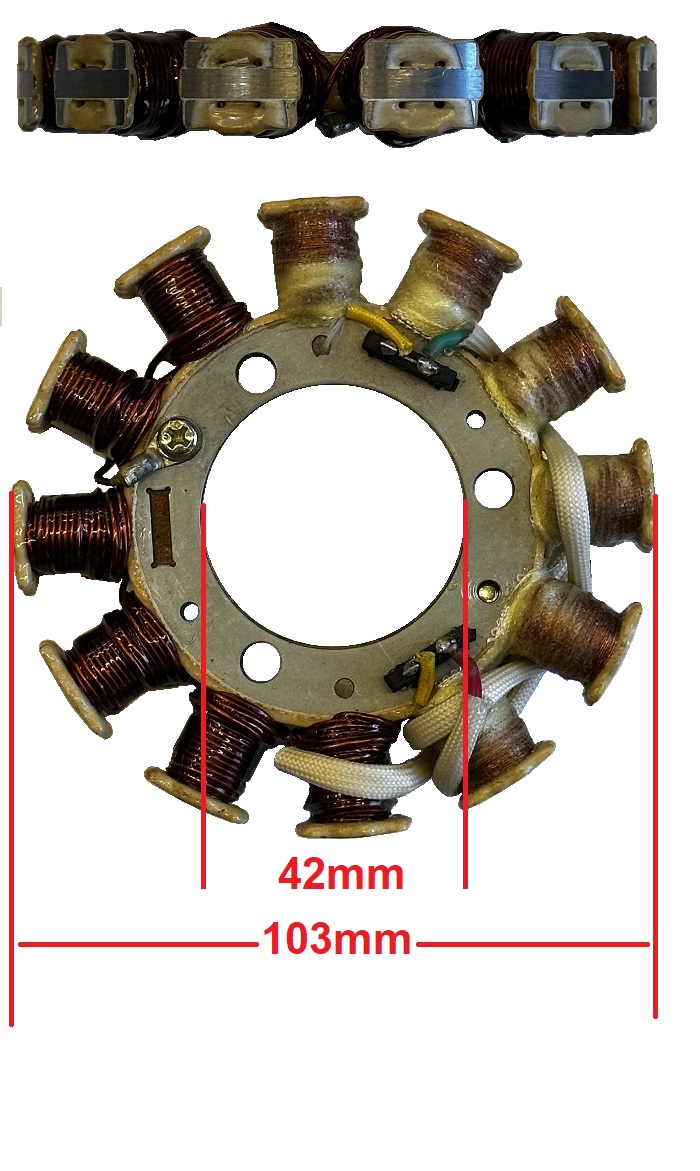 Yamaha YFM350 350 Banshee stator alternator coil dimentions