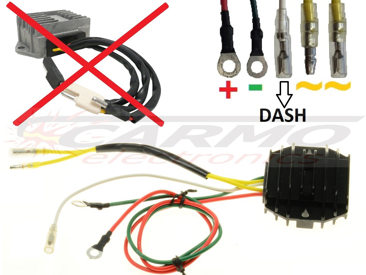 CARR511-851 - Ducati Moto Guzzi 2 fase MOSFET Spanningsregelaar gelijkrichter - Klik op de afbeelding om het venster te sluiten