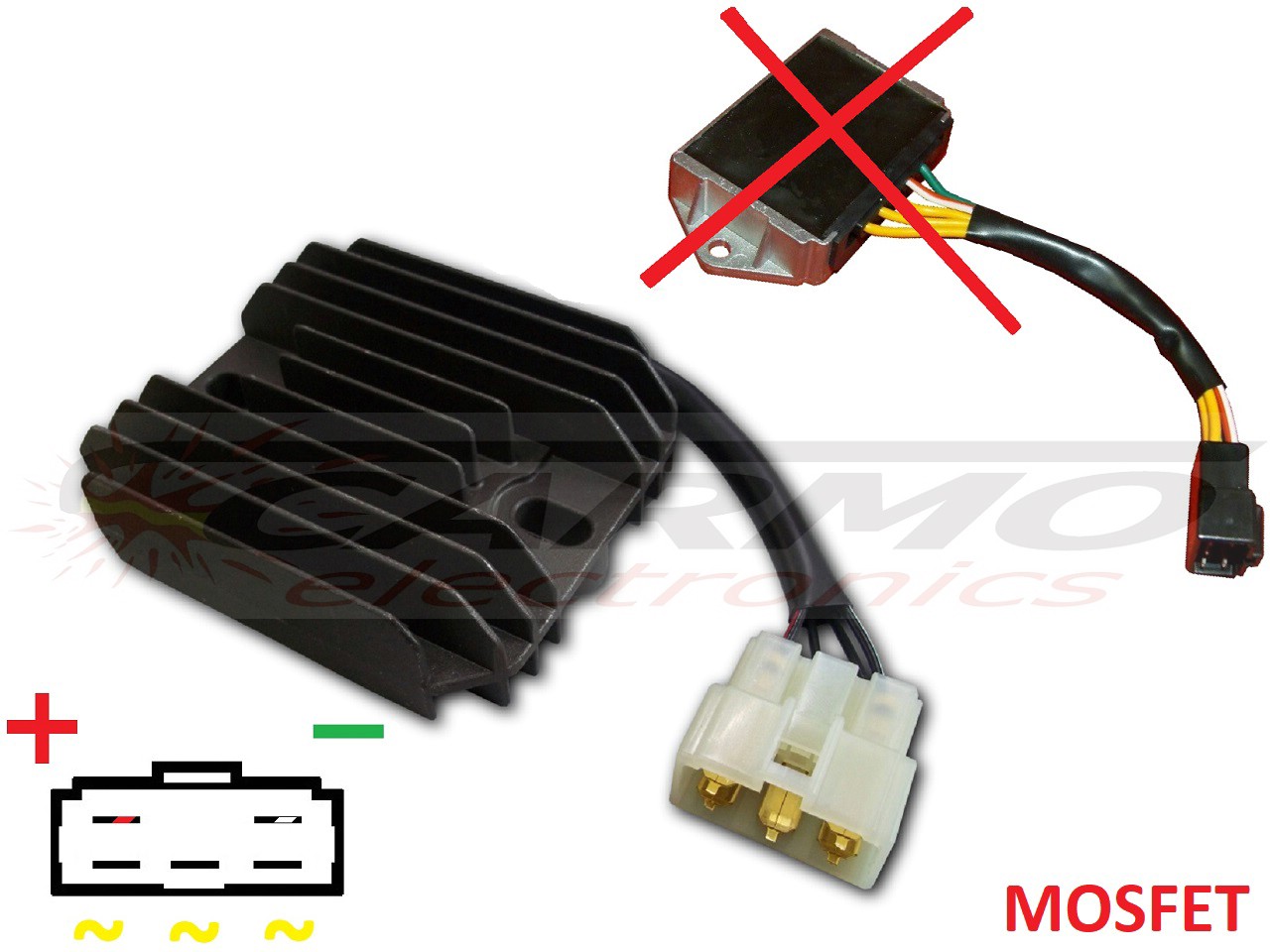 CARR201 - MOSFET Gasgas Gas Gas Spanningsregelaar gelijkrichter (MFS450434009 Ducati) - Klik op de afbeelding om het venster te sluiten