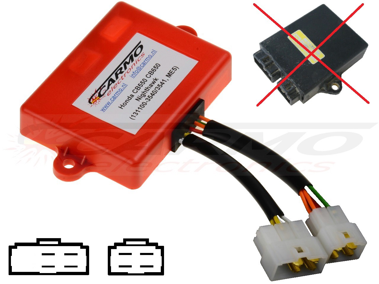 Honda CB550SC CB550F CB650C CB650SC Nighthawk CDI unit ECU ontsteking (131100-3540, 131100-3541, ME5) - Klik op de afbeelding om het venster te sluiten