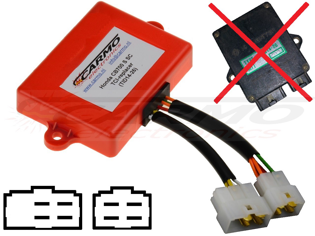 Honda CB700 CB700SC CBX750 Nighthawk S CDI unit ECU ontsteking (AKBZ25, 131100-4000, MJ1) - Klik op de afbeelding om het venster te sluiten