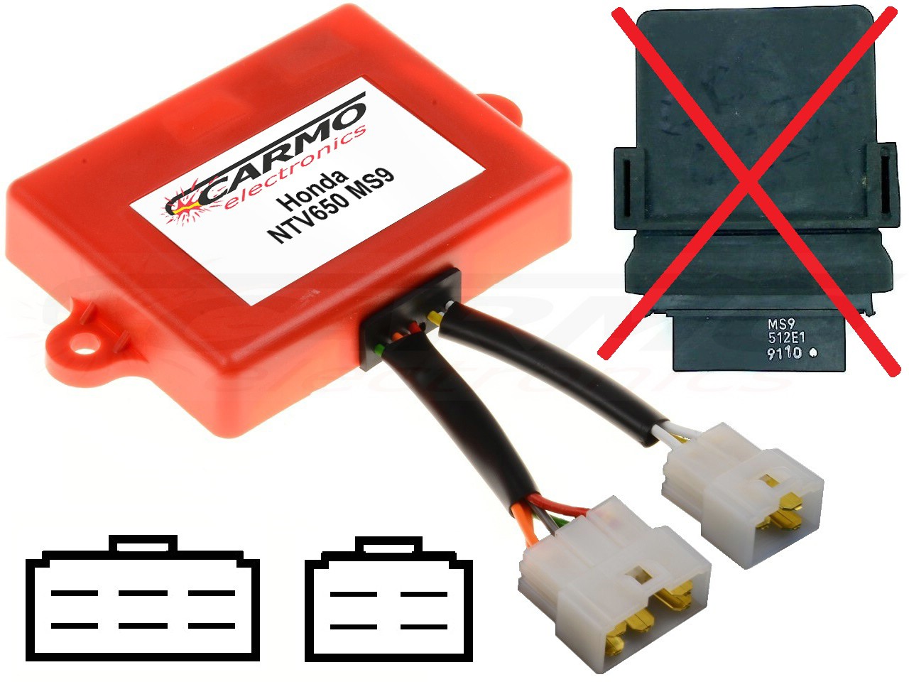 Honda NTV650 CDI unit ECU ontsteking MS9, 30410-MS9-610 - Klik op de afbeelding om het venster te sluiten