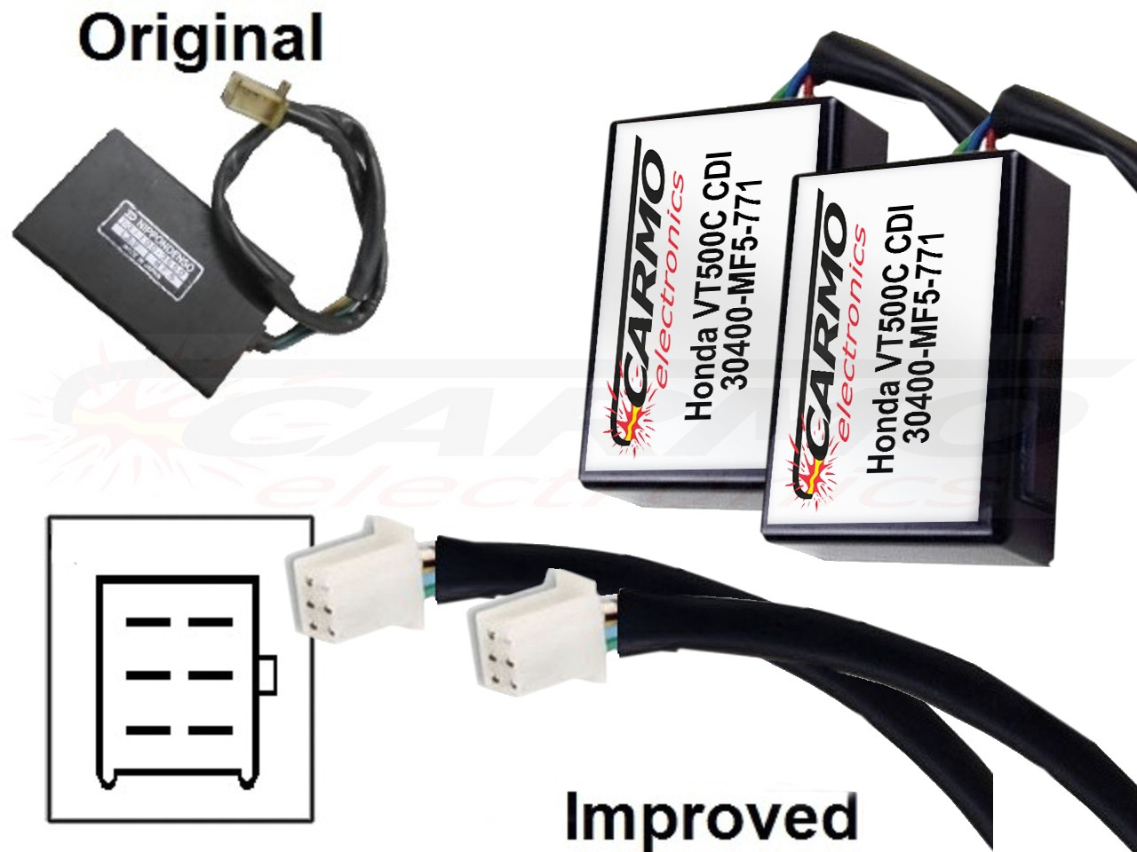 Honda VT500 V30 Shadow TCI CDI unit ECU ontsteking (MF5, 131100-355) (2x) - Klik op de afbeelding om het venster te sluiten