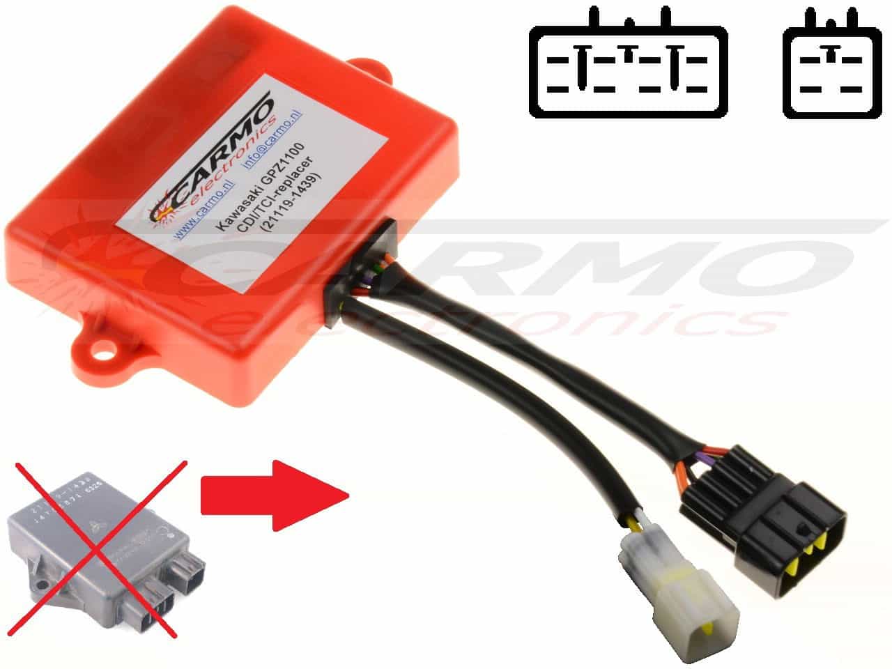 Kawasaki GPZ1100 ZX1100 CDI unit ECU ontsteking 21119-1439 J4T05572 - Klik op de afbeelding om het venster te sluiten