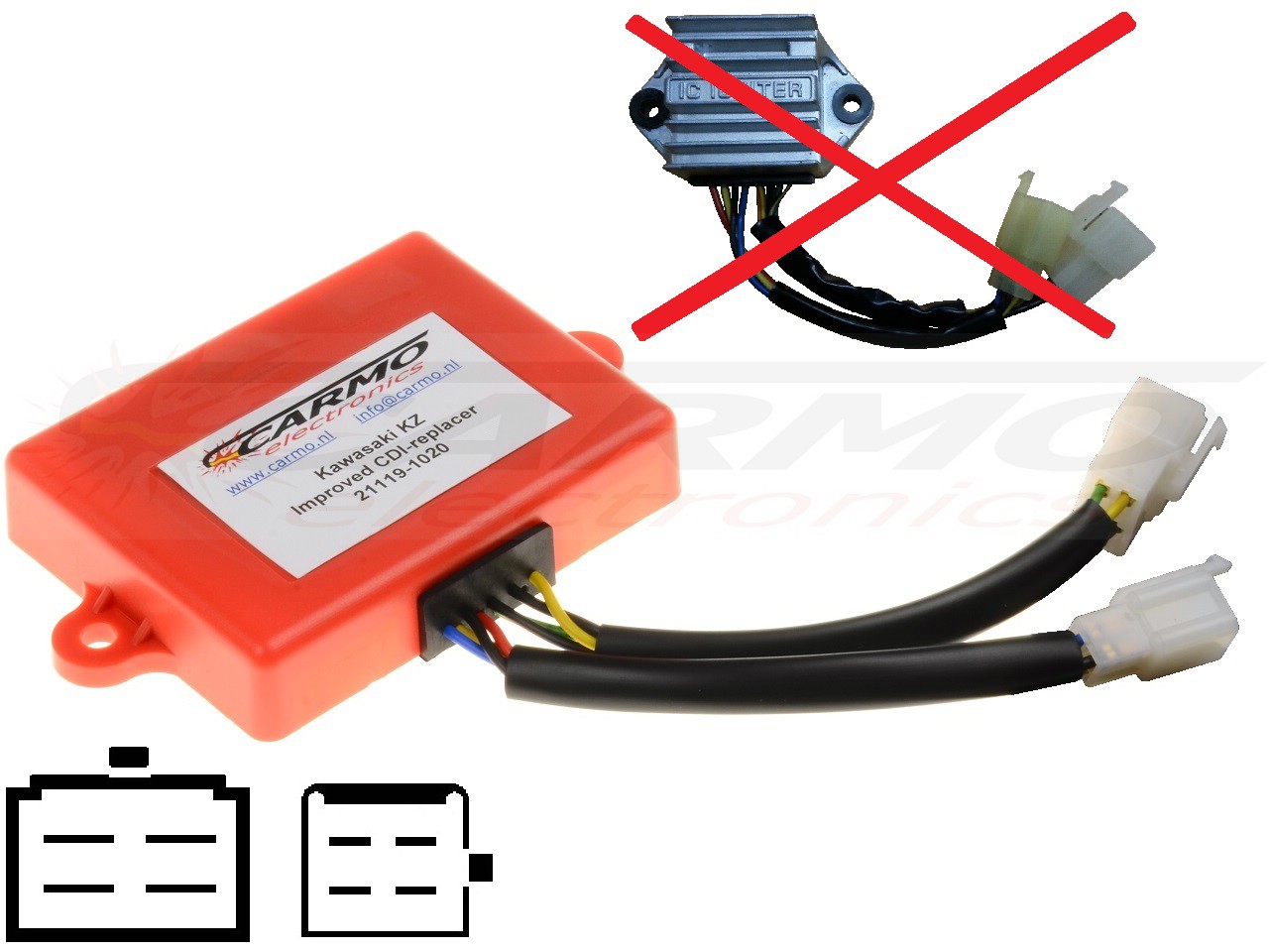 Kawasaki Z400 Z550 Z650 Z750 Z1000 CDI unit ECU ontsteking IC IGNITER 21119-1020 - Klik op de afbeelding om het venster te sluiten