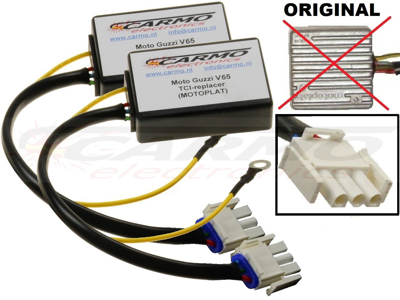 Motoplat Moto Guzzi V65 Florida V7 Sport CDI unit ECU ontsteking (2X) - Klik op de afbeelding om het venster te sluiten