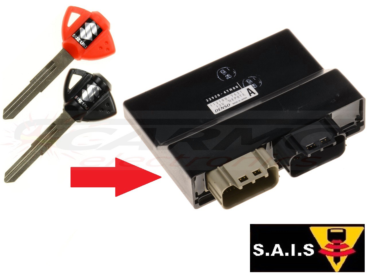 Suzuki 2x SAIS sleutel programmeren → motorfiets ECU - Klik op de afbeelding om het venster te sluiten