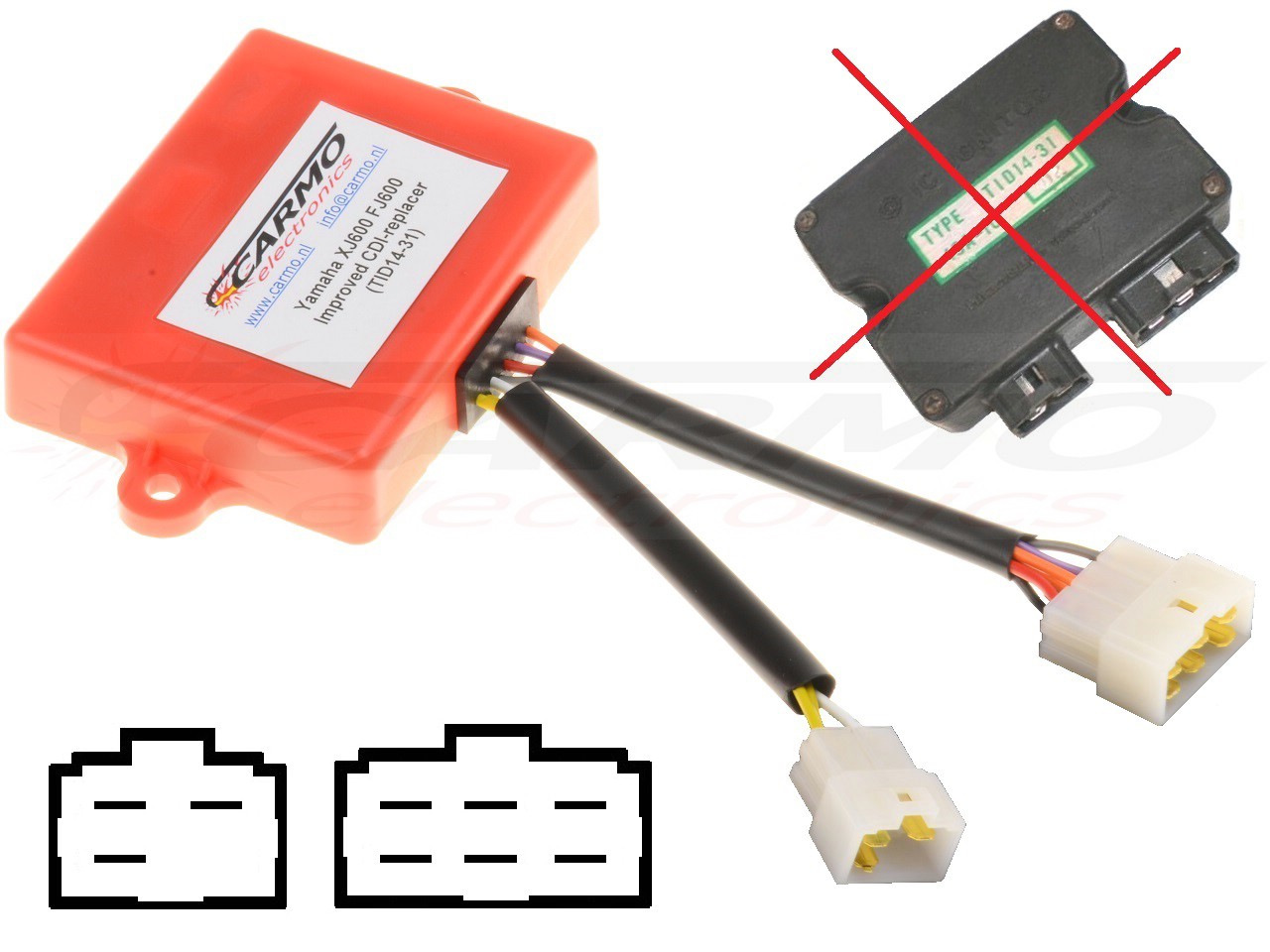 Yamaha XJ600 FJ600 51J CDI unit ECU ontsteking (TID14-31, 49A-82305-10) - Klik op de afbeelding om het venster te sluiten